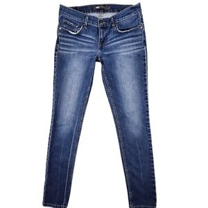 Levi's 524 Skinny Jeans Womens 7M 29x29.5 Blue Low Rise Denim Whiskering Y2K